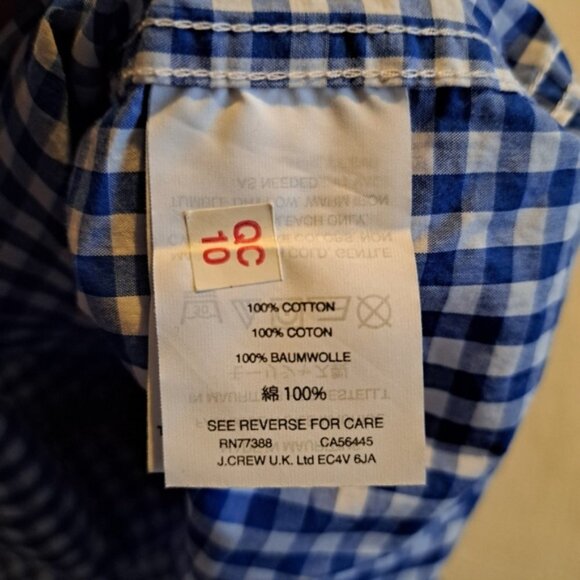 Crewcuts boys size 14 blue gingham button down shirt, blud and white, NWT - Picture 6 of 6